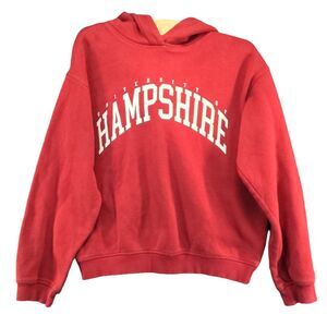 H&M Women's University Of Hampshire Oversized Pullover Hoodie Sweatshirt Red XS